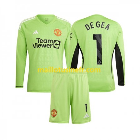 Maillot de Foot Manchester United De Gea 1 Gardien Domicile 2023-24 Manches Longues - Enfant